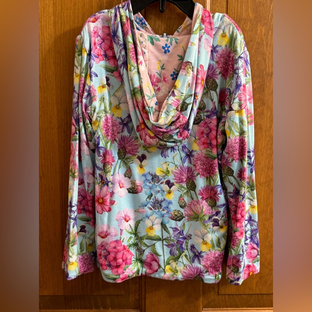 NWT Size 3T Posh Peanut Bamboo L/S Reversible Hooded Jacket - Hadley Floral - Picture 6 of 10